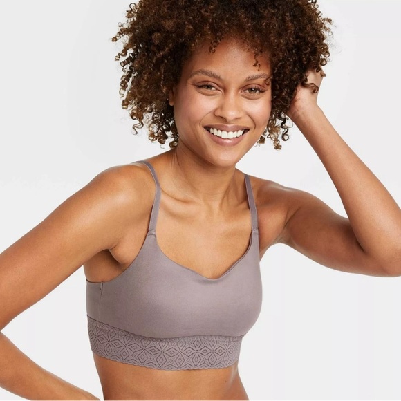 Auden Women's So Soft Bralette Gray Size Medium Fits 34C 34D 36B 36C - Picture 3 of 3
